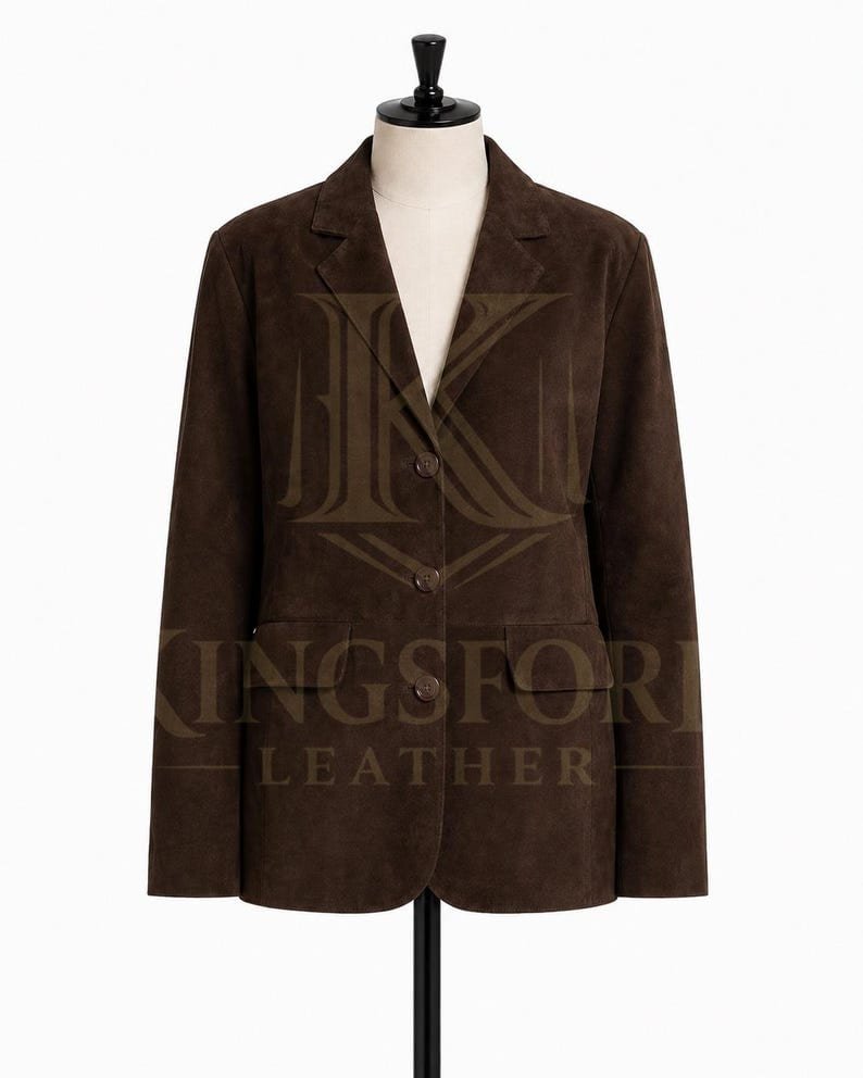 Brown suede blazer, oversized