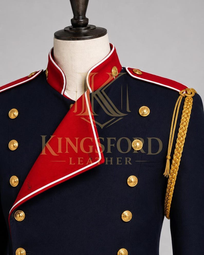Navy military officer jacket, gold buttons thumbnail 4